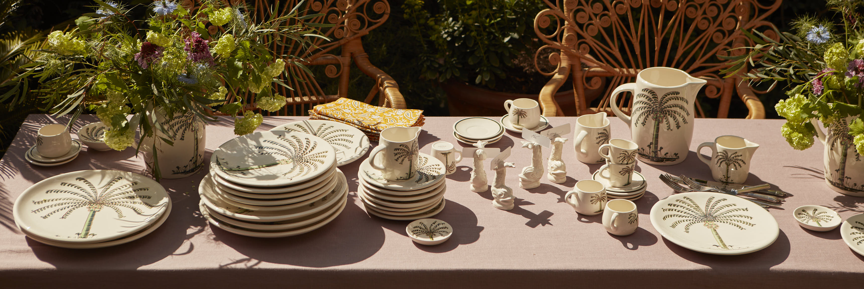 Palm Table Setting