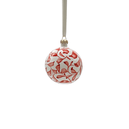 Red Scroll Christmas Baubles (Set of 3)