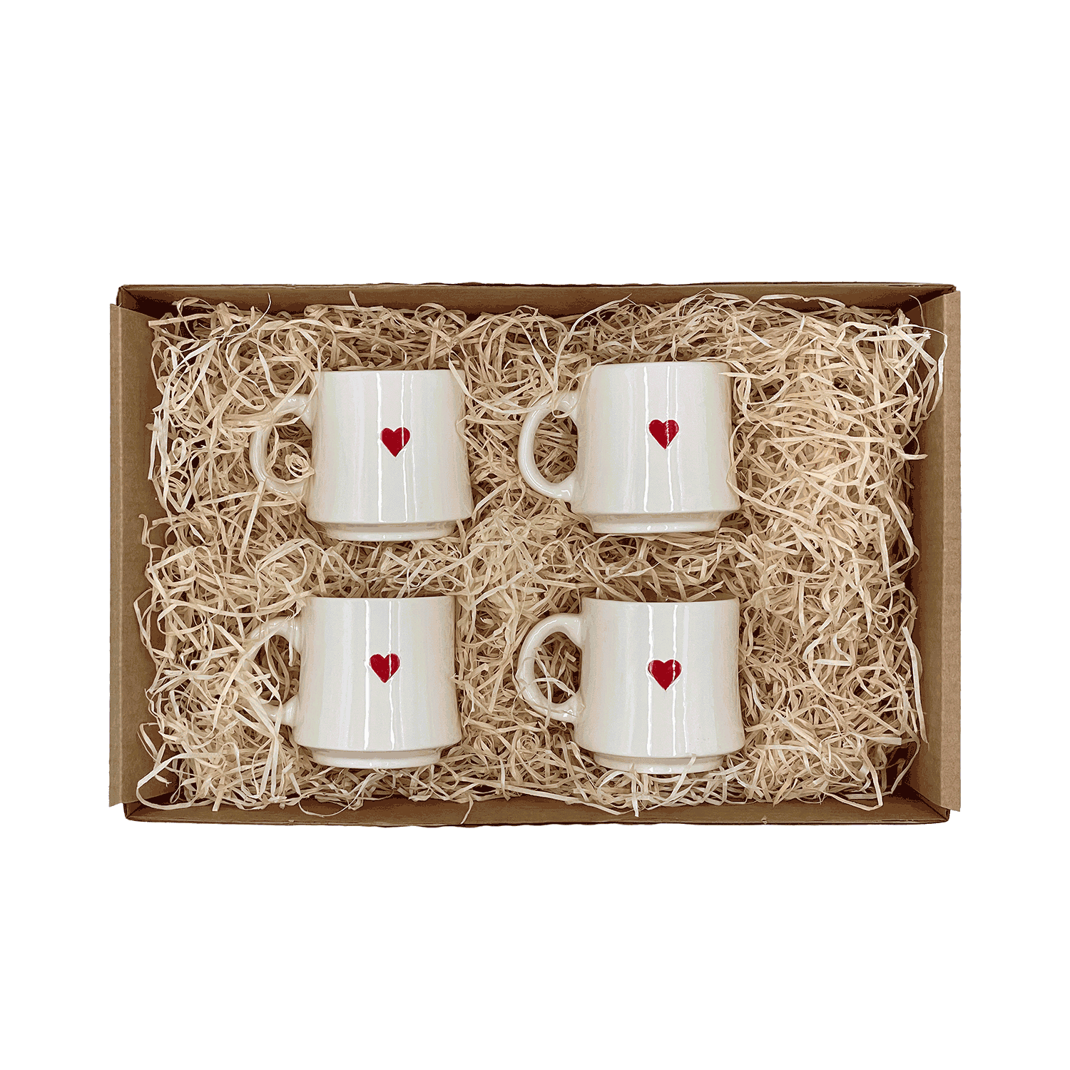 Small Love Heart Mugs (Set of 4)