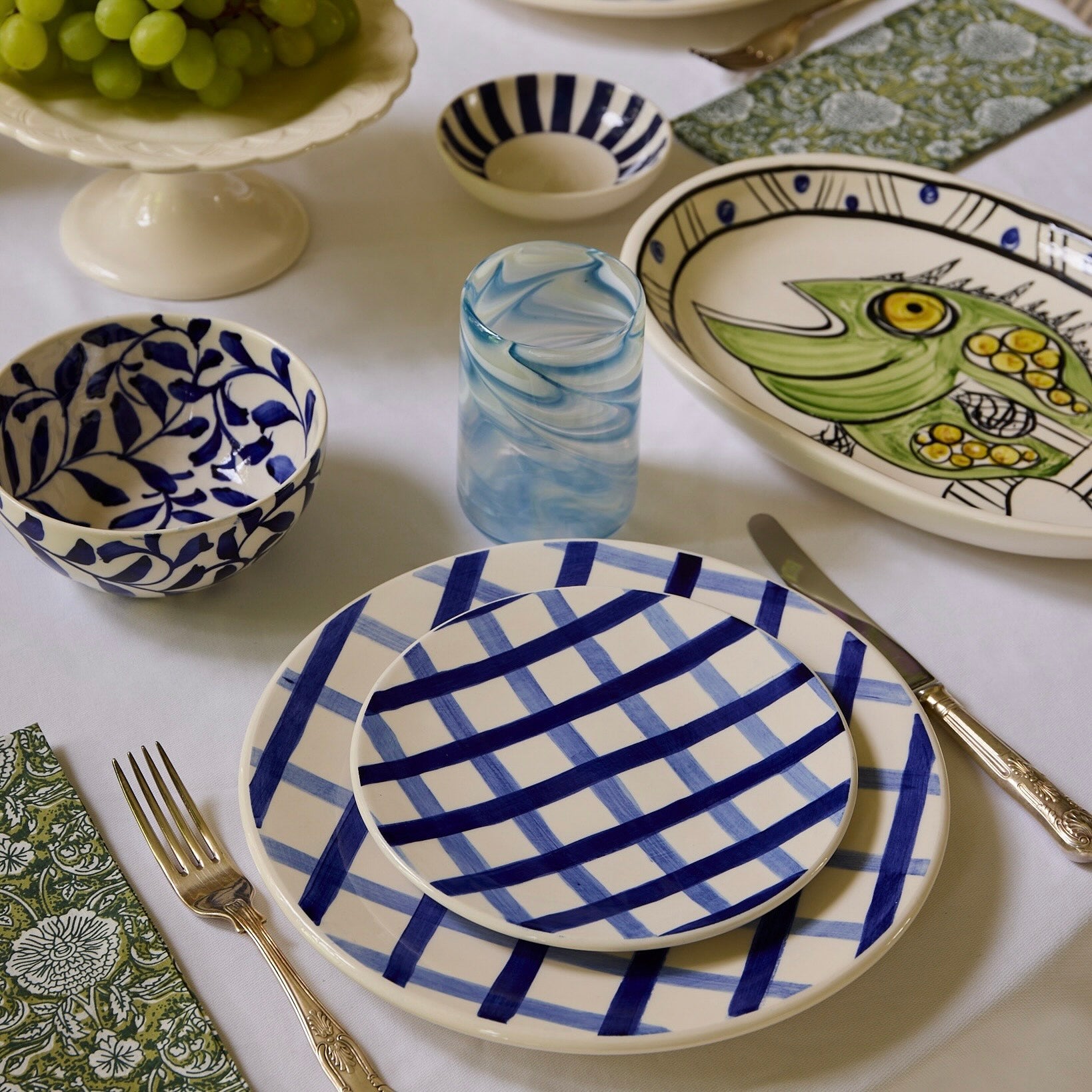 Blue Trellis Side Plate