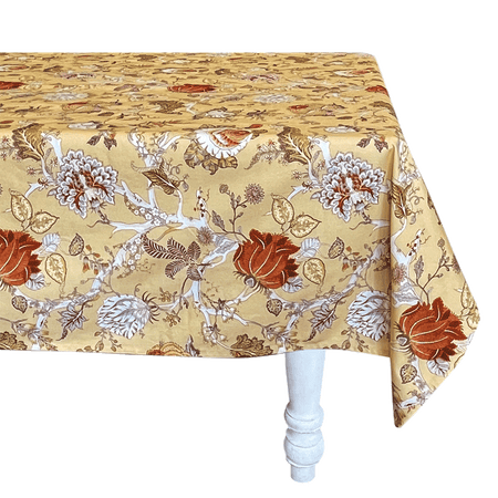 Butter Yellow Chintz Tablecloth