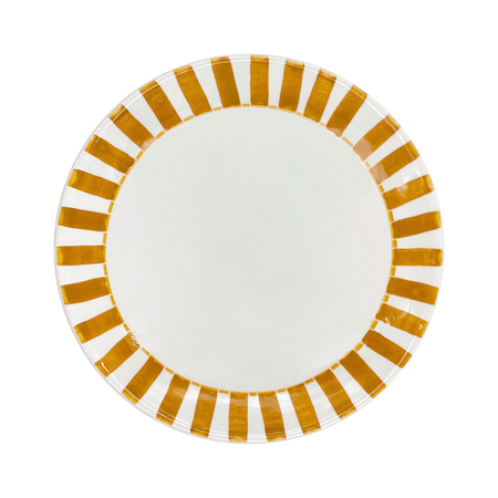 Yellow Stripes Dinner Plate