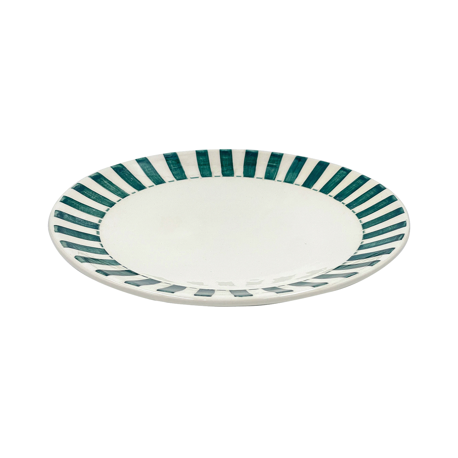 Green Stripes Dinner Plate