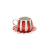 Red Stripes Coffee Cup & Saucer