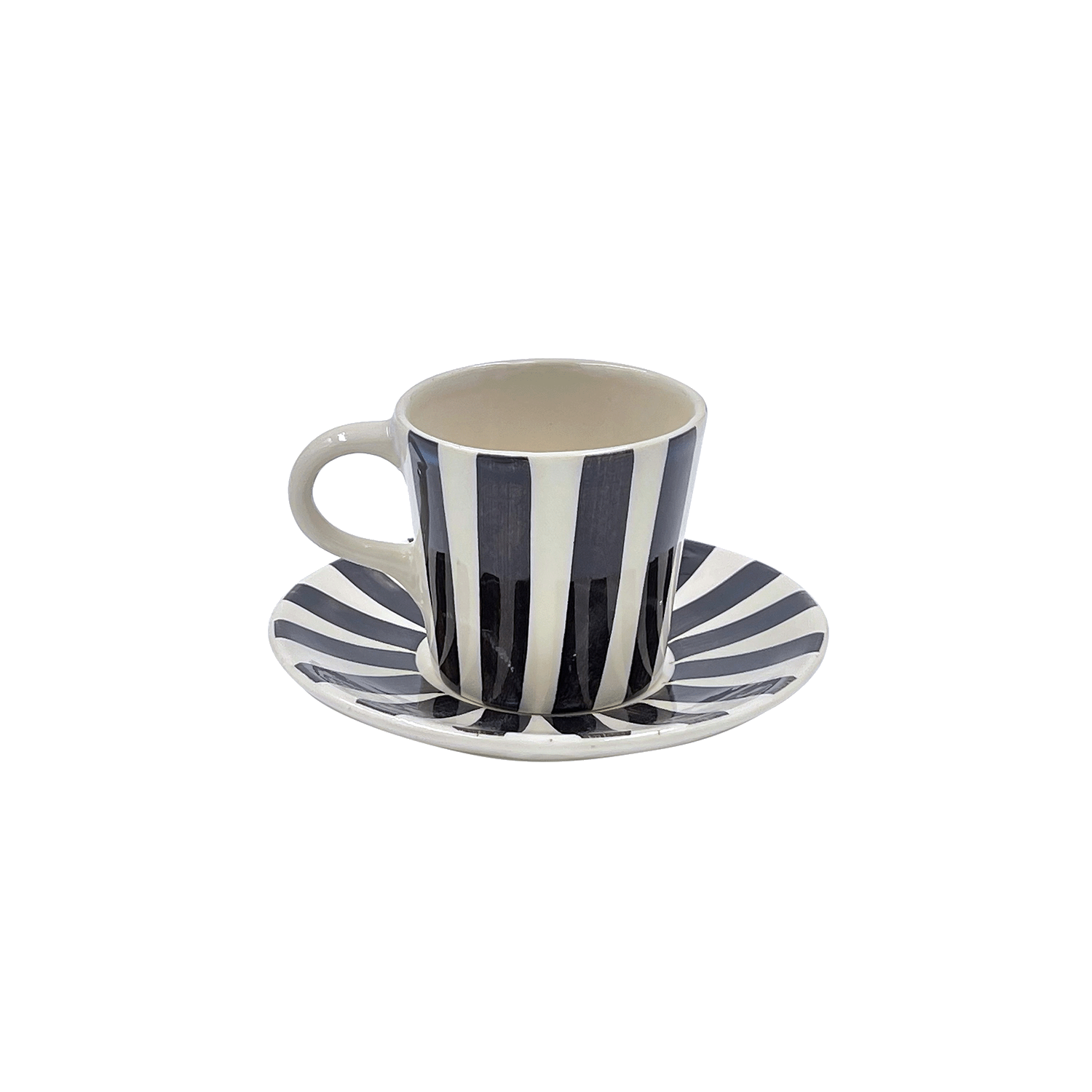 Black Stripes Espresso Cup & Saucer