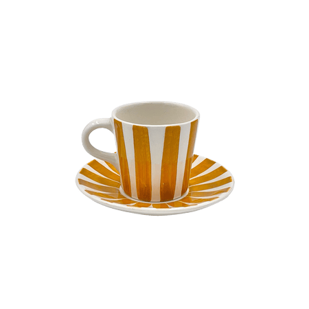 Yellow Stripes Espresso Cup & Saucer