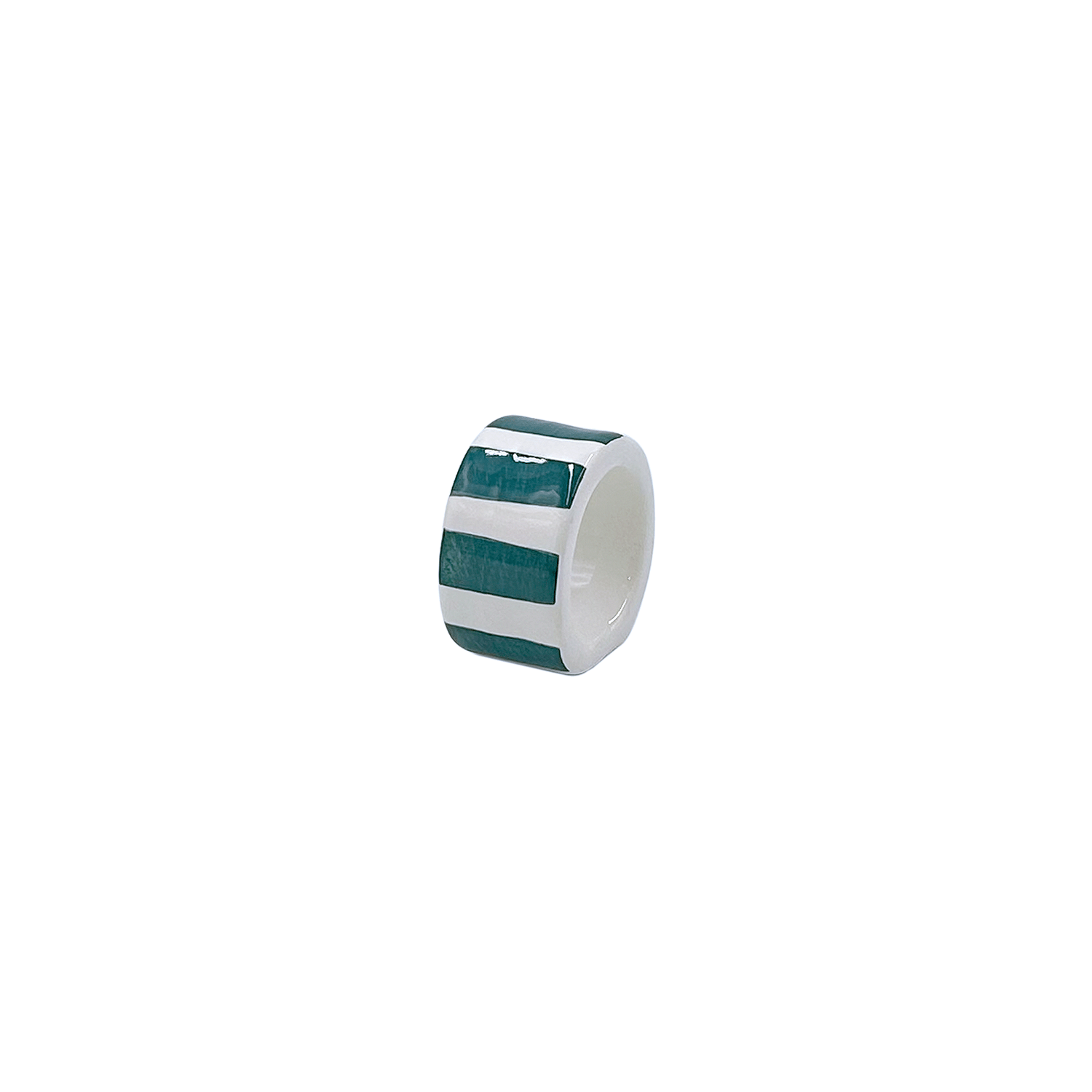 Green Stripes Napkin Ring