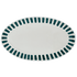 Large Green Stripes Oval Platter