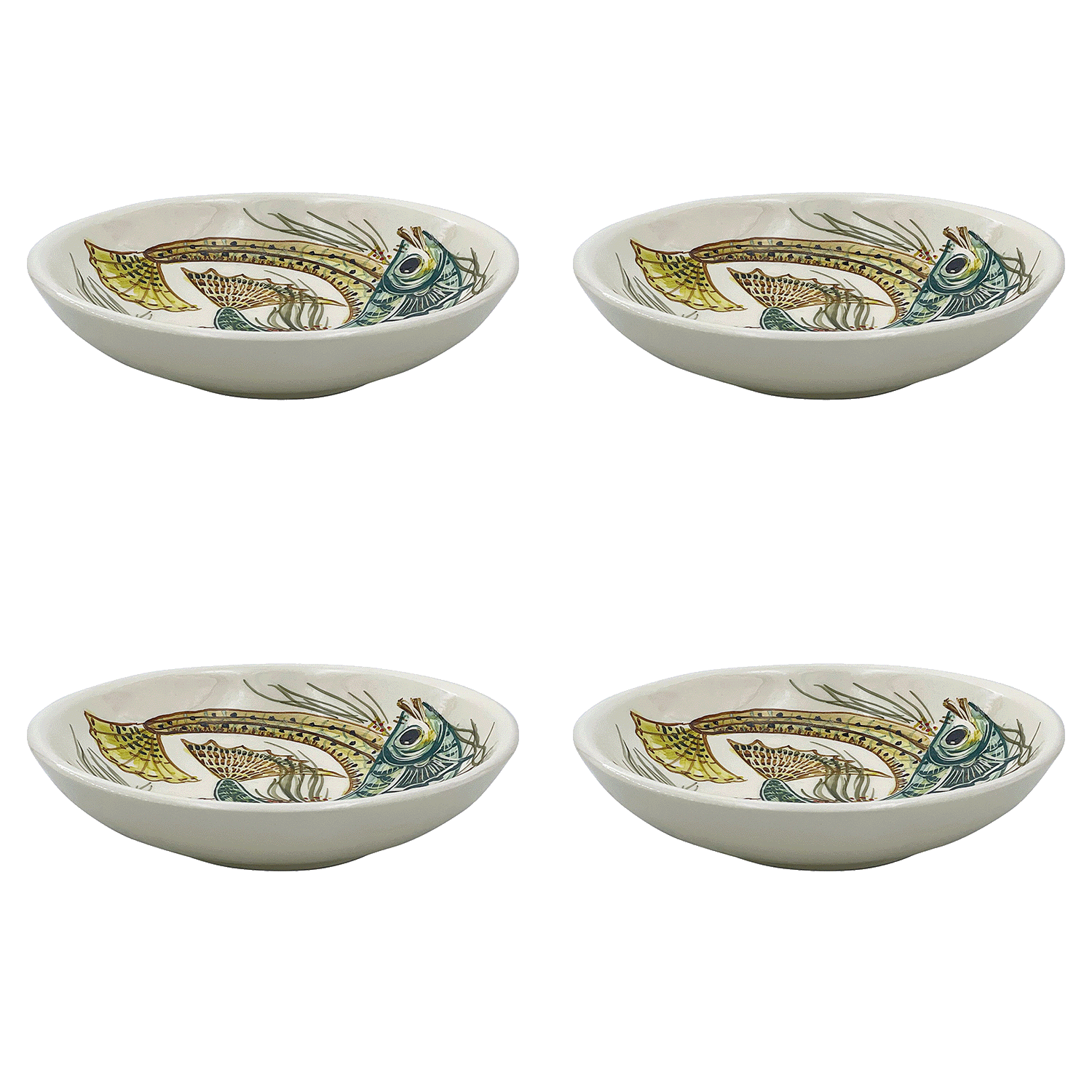 Yellow Aldo Fish Pasta Bowls (Set of 4)
