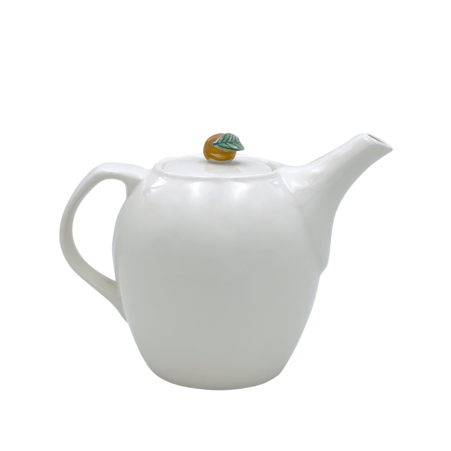 Cream Teapot with Orange