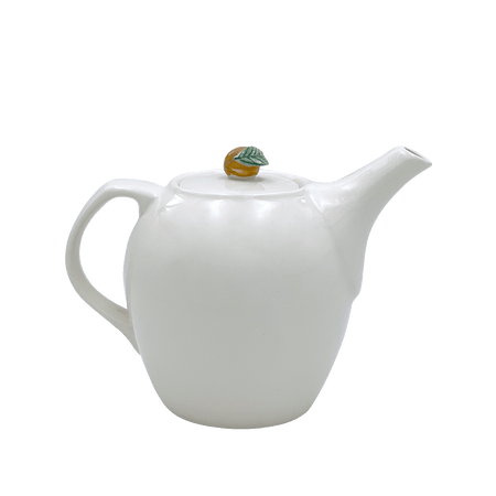 Cream Teapot with Orange