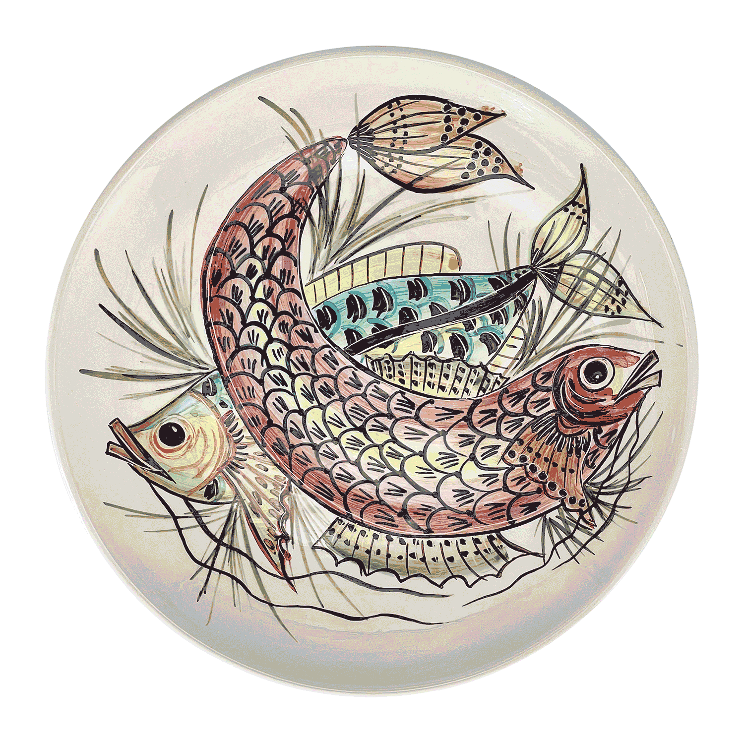 Red Aldo Fish Charger Plate