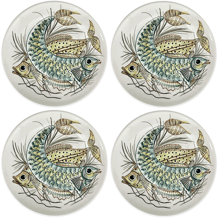 Yellow Aldo Fish Charger Plates (Set of 4)