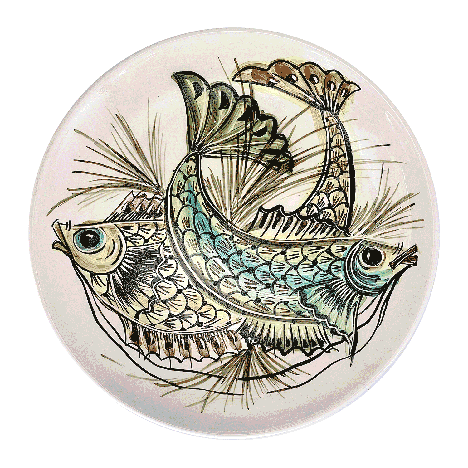 Blue Aldo Fish Charger Plate