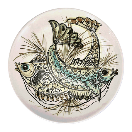 Blue Aldo Fish Charger Plate