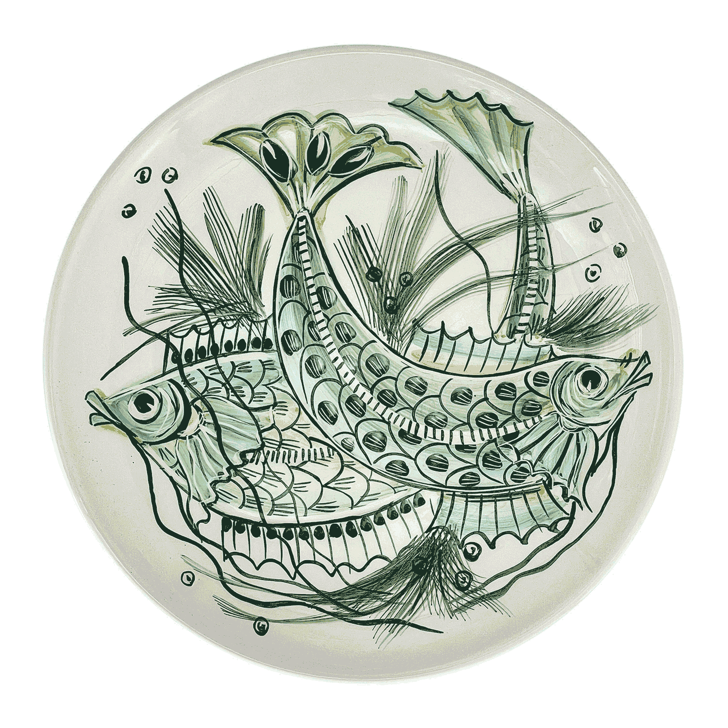 Green Aldo Fish Charger Plate