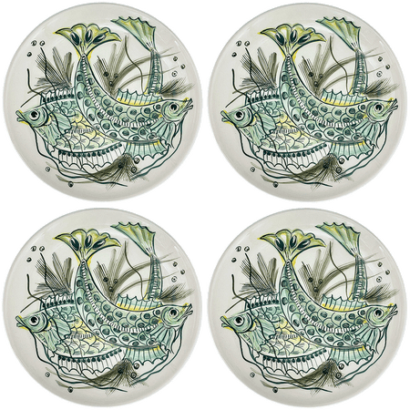 Green Aldo Fish Charger Plates (Set of 4)