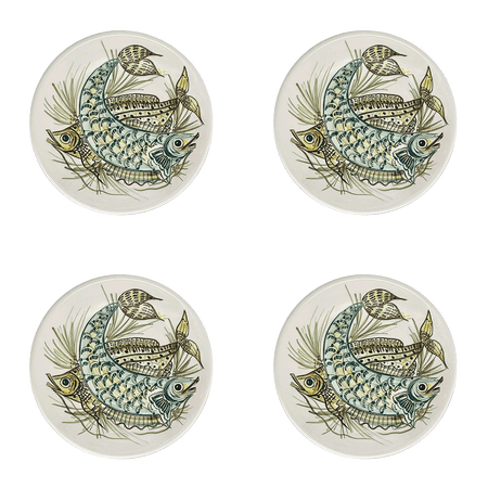 Yellow Aldo Fish Side Plates (Set of 4)
