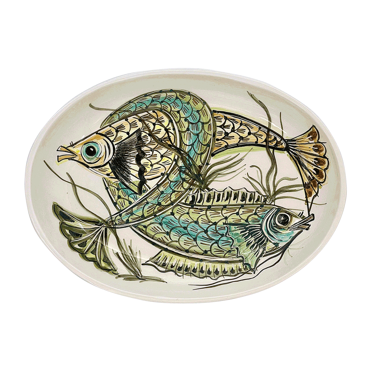 Small Blue Aldo Fish Oval Platter