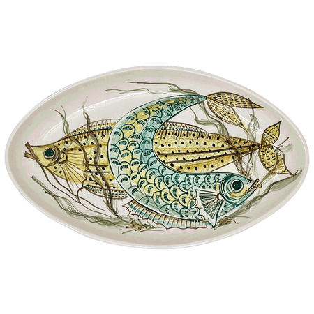 Large Yellow Aldo Fish Oval Platter