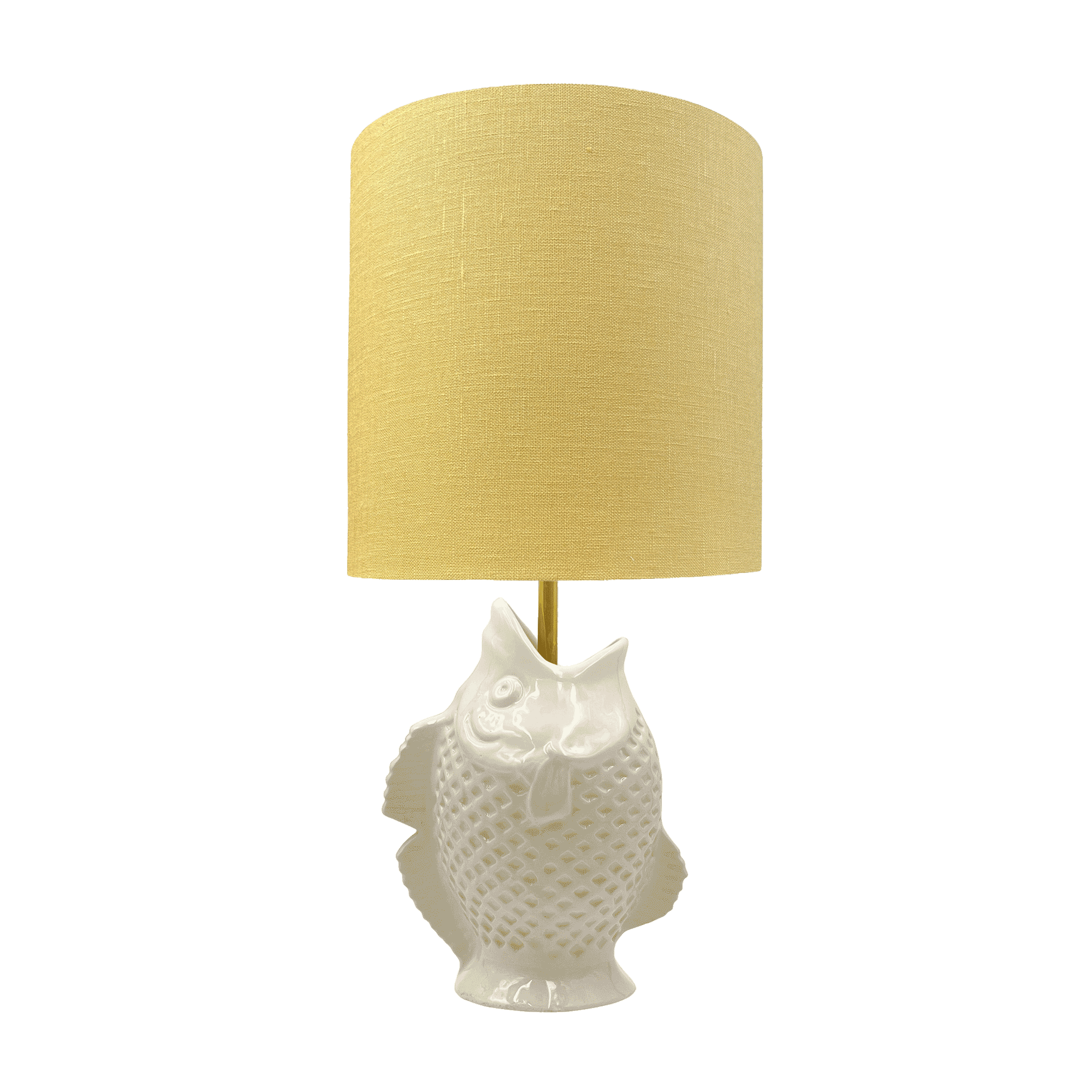 Yellow Drum Linen Lampshade