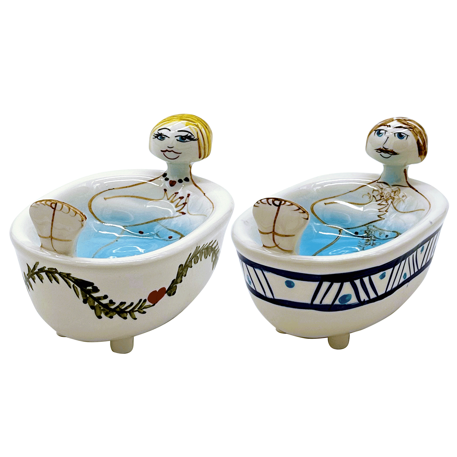 Pair of Michelangelo & Valentina Bath Soap Dishes