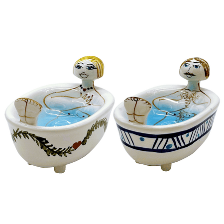 Pair of Michelangelo & Valentina Bath Soap Dishes