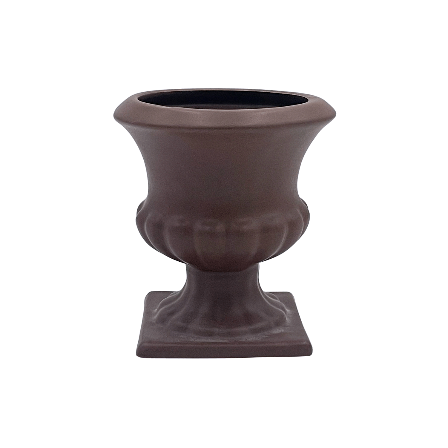 Brown Fluted Vase