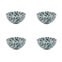 Small Green Scroll Bowls (Set of 4)