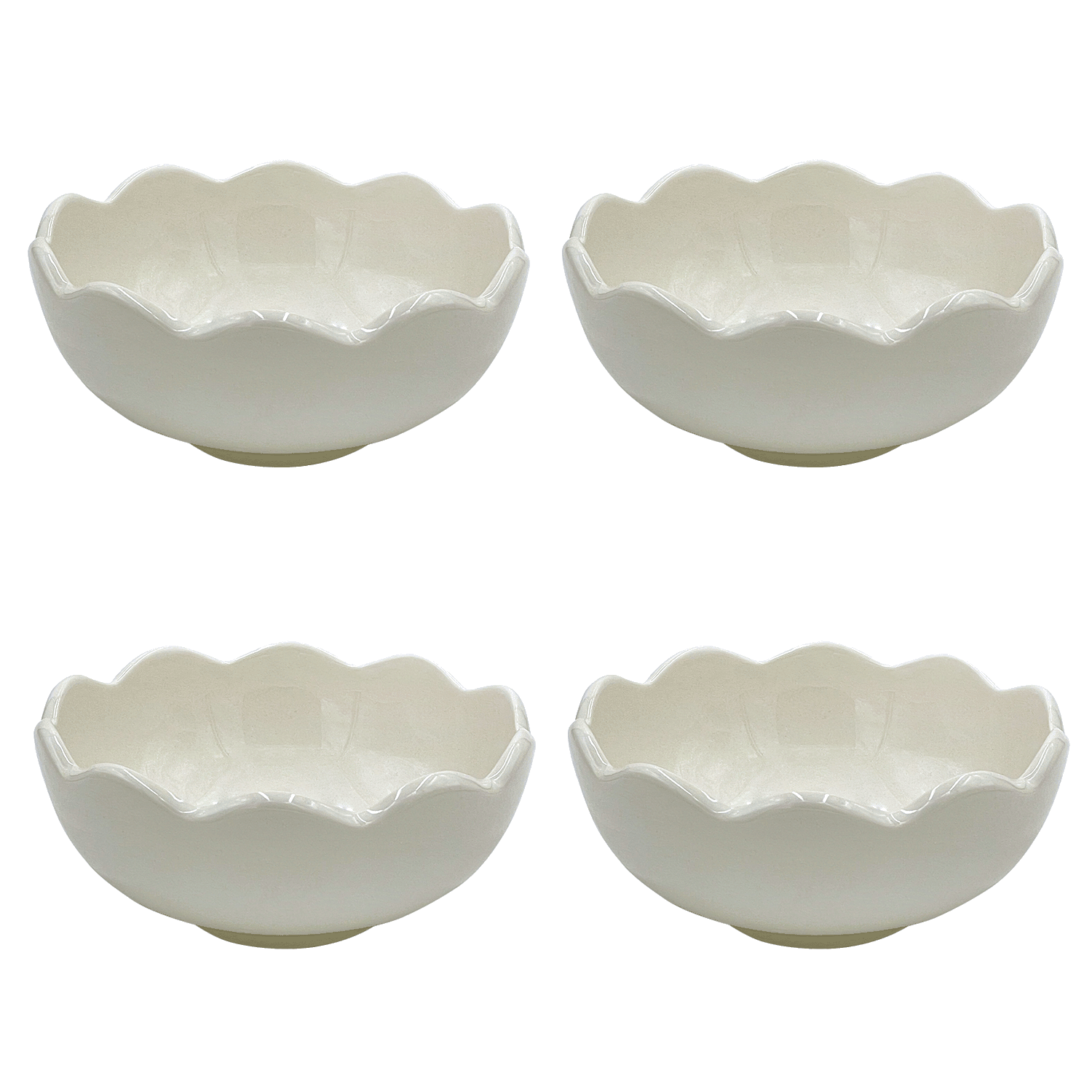 Medium Scalloped Bowls (Set of 4)