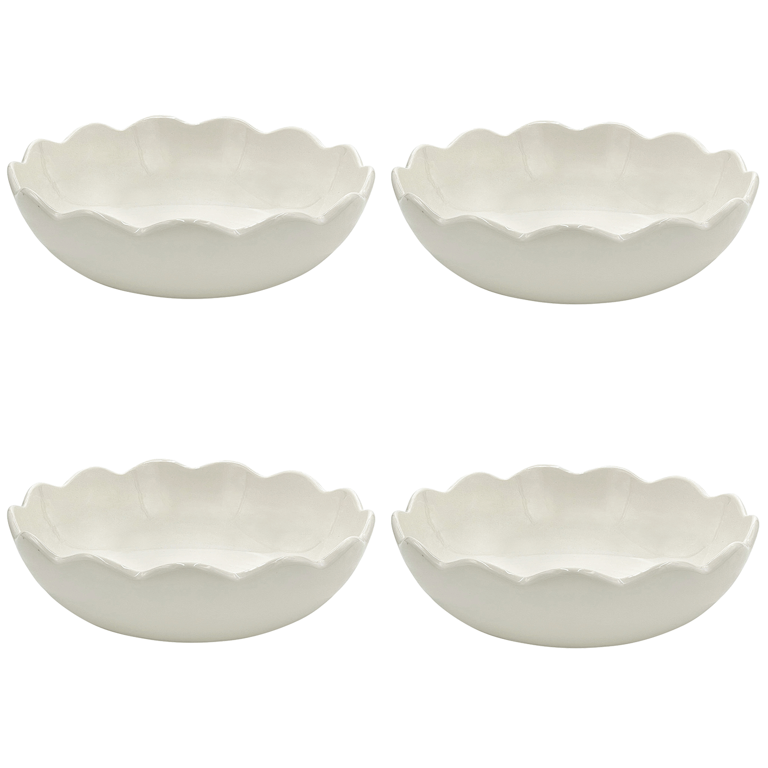 Large Scalloped Bowls (Set of 4)