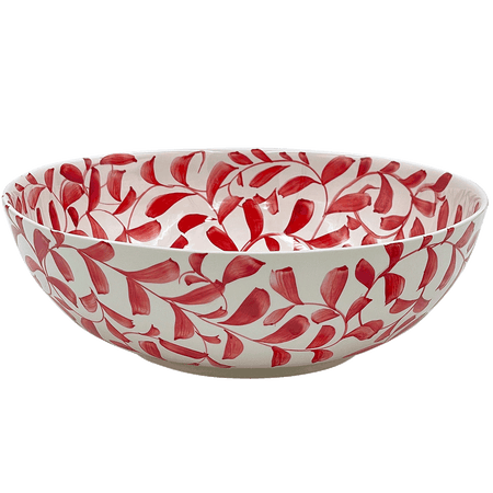 Red Scroll Salad Bowl