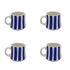 Small Navy Blue Stripes Mugs (Set of 4)