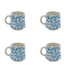 Small Light Blue Scroll Mugs (Set of 4)
