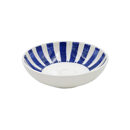 Navy Blue Stripes Peanut Bowl