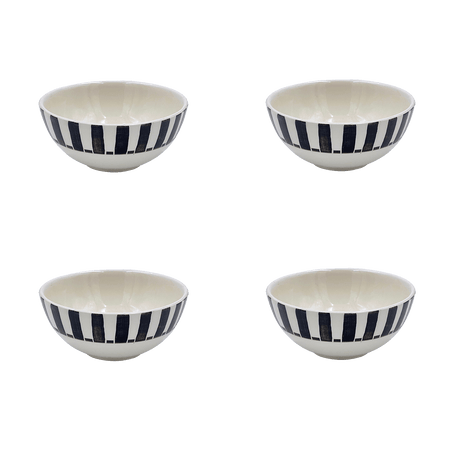 Small Black Stripes Bowls (Set of 4)
