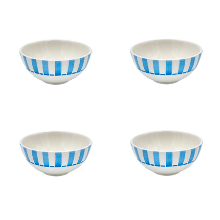 Small Light Blue Stripes Bowls (Set of 4)