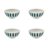 Small Green Stripes Bowls (Set of 4)