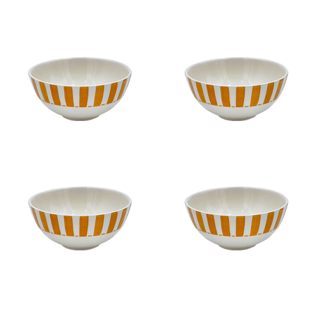 Small Yellow Stripes Bowls (Set of 4)