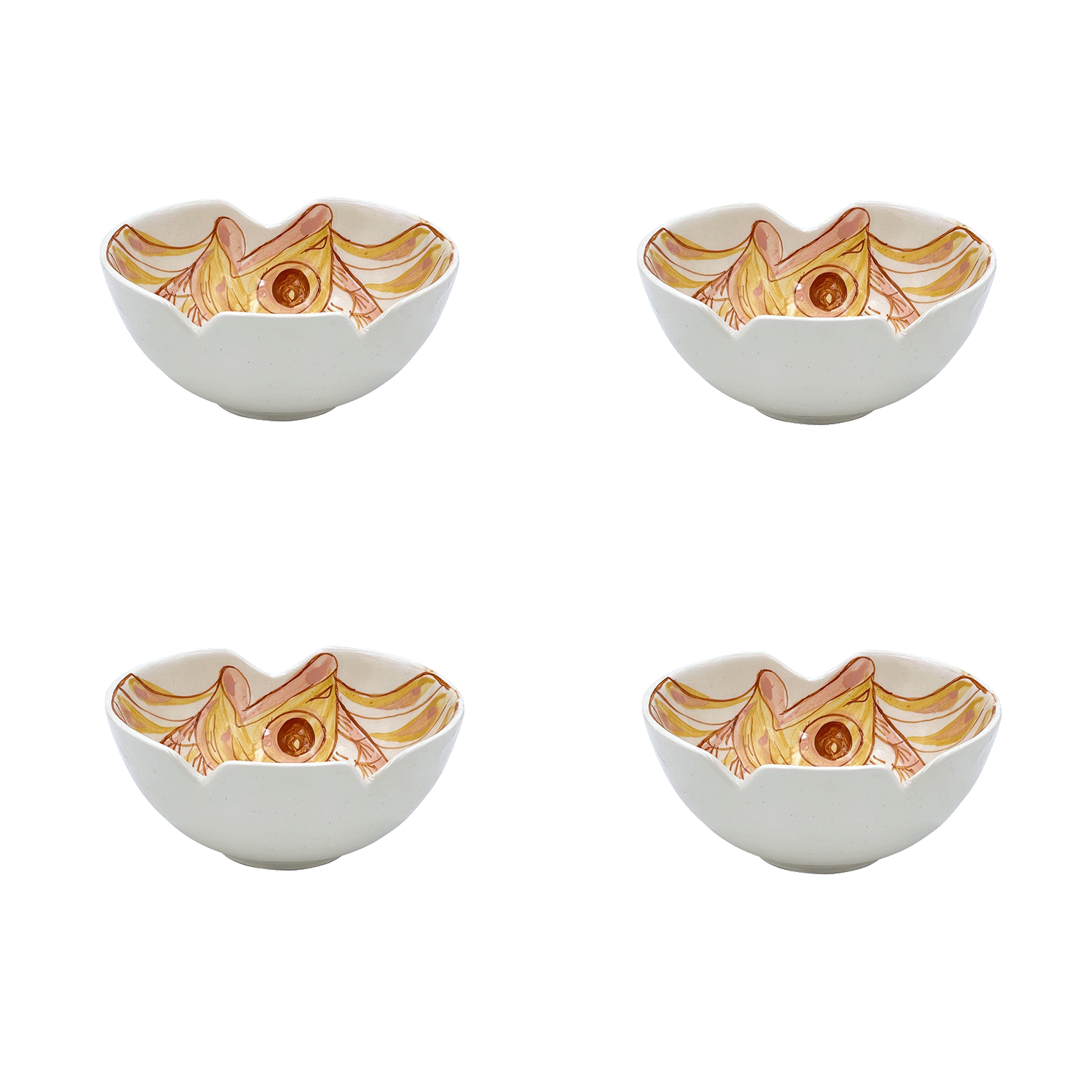 Small Pink Romina Fish Bowls (Set of 4)