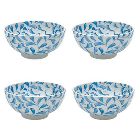Medium Light Blue Scroll Bowls (Set of 4)