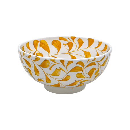 Medium Yellow Scroll Bowl