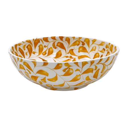 Large Yellow Scroll Bowl
