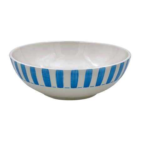 Large Light Blue Stripes Bowl