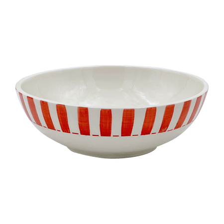 Large Red Stripes Bowl