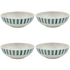 Large Green Stripes Bowls (Set of 4)