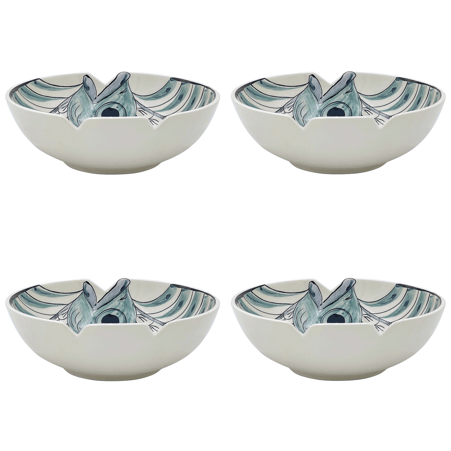 Large Blue Romina Fish Bowls (Set of 4)
