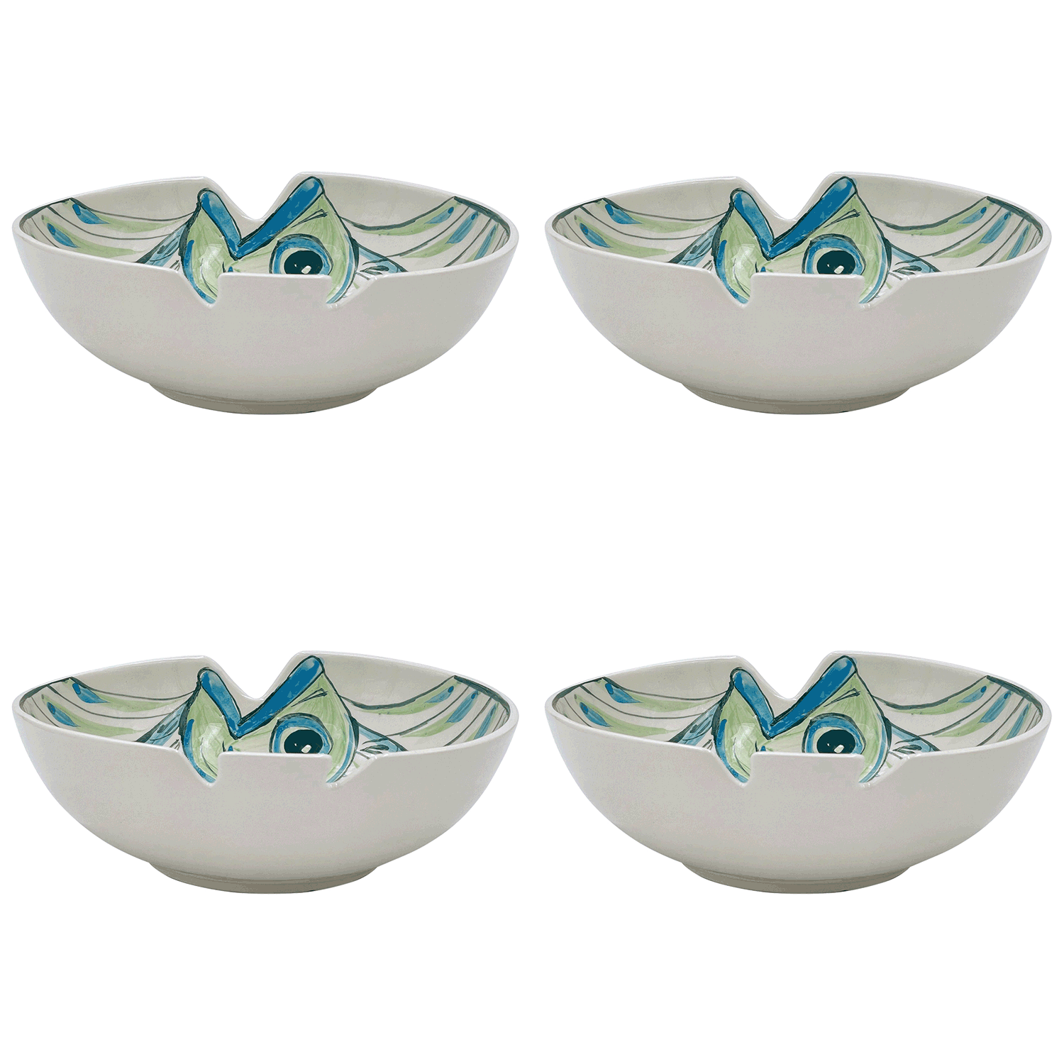 Large Green Romina Fish Bowls (Set of 4)