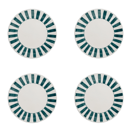 Green Stripes Side Plates (Set of 4)