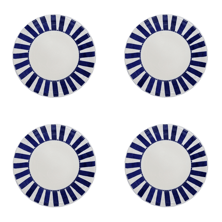 Navy Blue Stripes Side Plates (Set of 4)